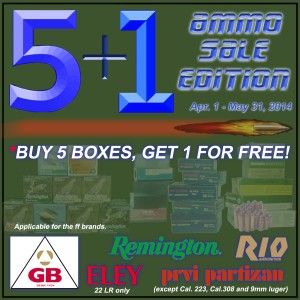 PBDionisio Gun Store All In Summer Sale: 5+1 Ammo Sale