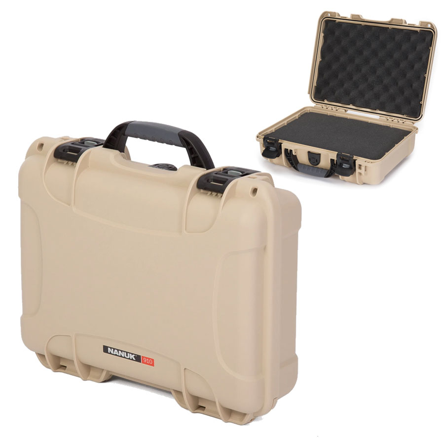 NANUK, Nanuk Case w/foam - Tan (15.8 x 12.1 x 6.8 INches)