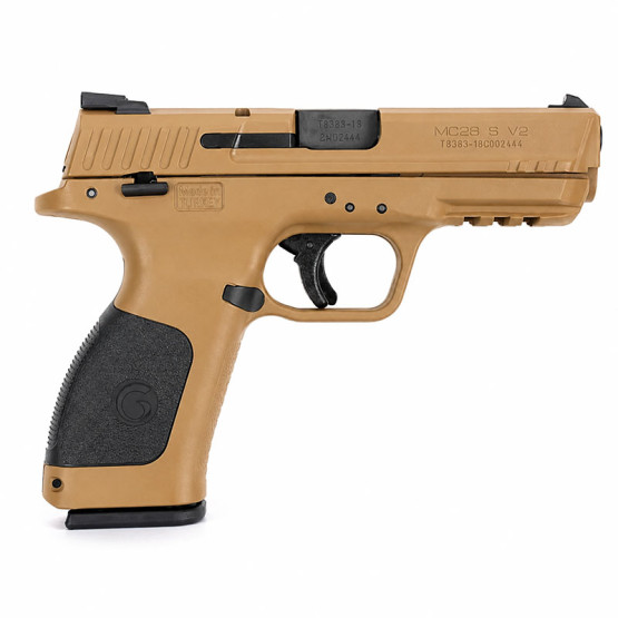 GIRSAN Pistol MC28 SV2 Barret Brown Cal.9mm, 17rds., 4.25'' bbl. Polymer Frame, Dovetailed Front Sight /Dovetailed Notched Rear Sight, Safety Lever / Pin Safety Block / Trigger Safety / Chamber Loaded İndicator / Cocking İndicator, Single Action