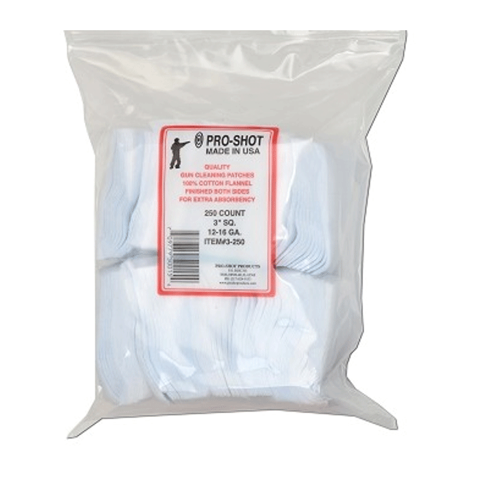 Pro-shot Cal.12-16 Gauge 3"Square Cotton Flannel Fabric Patches