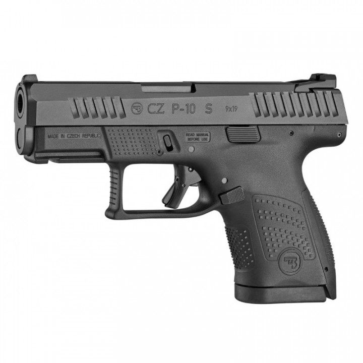 CZ Pistol P-10 S (Subcompact) Black Cal. 9mm, 12rds., 90mm., Polymer Frame, Black Polycoat Finish, Luminescent Sights, Trigger safety, Trigger bar safety, Firing pin block Striker-fired#0574-0711-TXFEEHX