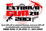 Gun store in Metro Manila, Philippines. Licensed Firearms and Ammunition dealer in the Philippines. Guns for sale. The Extravagunza Sale 2013.