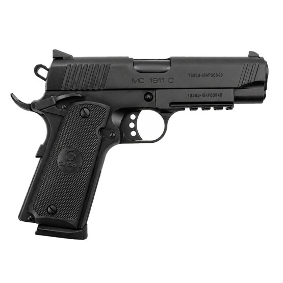 GIRSAN Pistol MC 1911 C Black Cal.45 ACP, 8-rds. 110.8mm bbl. Steel Frame, Dovetail Front/Rear sights, Manual Safety Lever, Hammer/Grip Safety, Single Action
