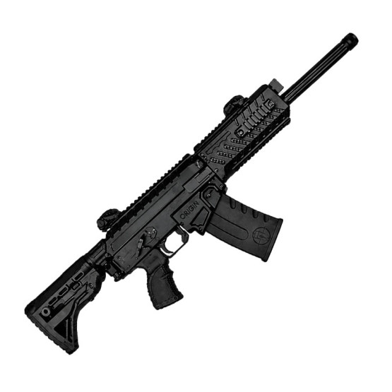 FOSTECH Shotgun ORIGIN 12 Black, Cal.12 gauge, Semi-Auto, 5+1 rds., 18″bbl., Hard Black Finish, FBS Folding Rear & Front Sight, Retractable & Foldable Buttstock, Flat-Top Picatinny Rail