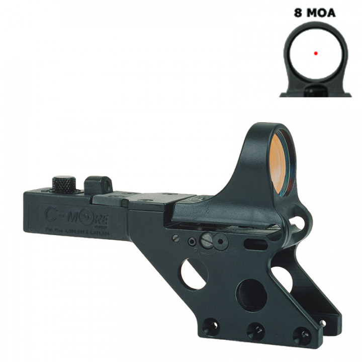 C-MORE SERENDIPITY Red Dot Sight, Black Polymer Body, 8 MOA, click intensity switch, Std. 1911 & clones, frame width = .750 #MarkDown