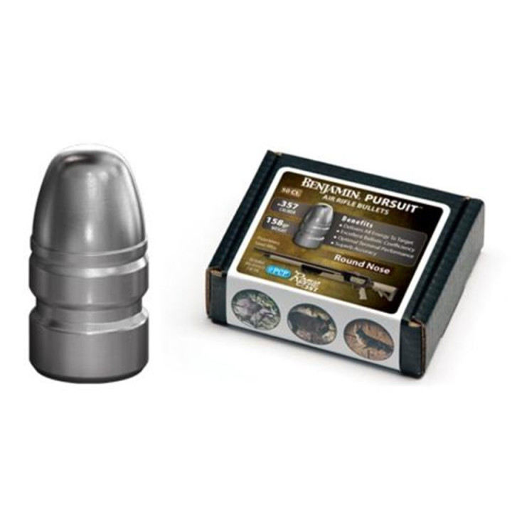 CROSMAN PELLET, Model "BPE3575" Benjamin Pursuit,357Pellets, 158gr, Round Nose (50 pellets/tin)