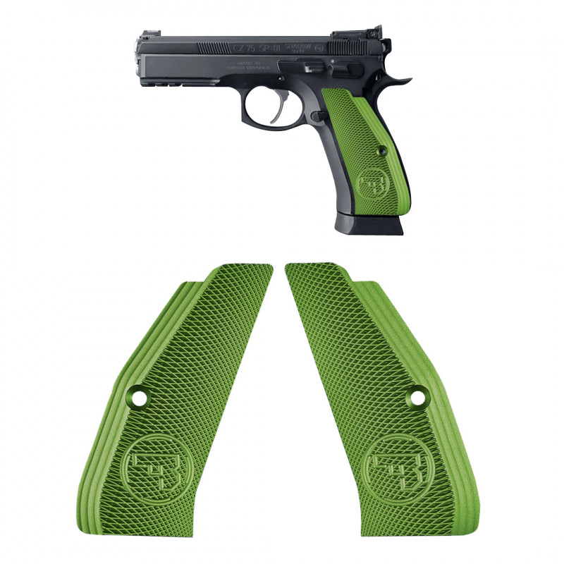 CZ ALUMINUM GRIP PANEL Checkered, GREEN 1091118008 PBDionisioCo