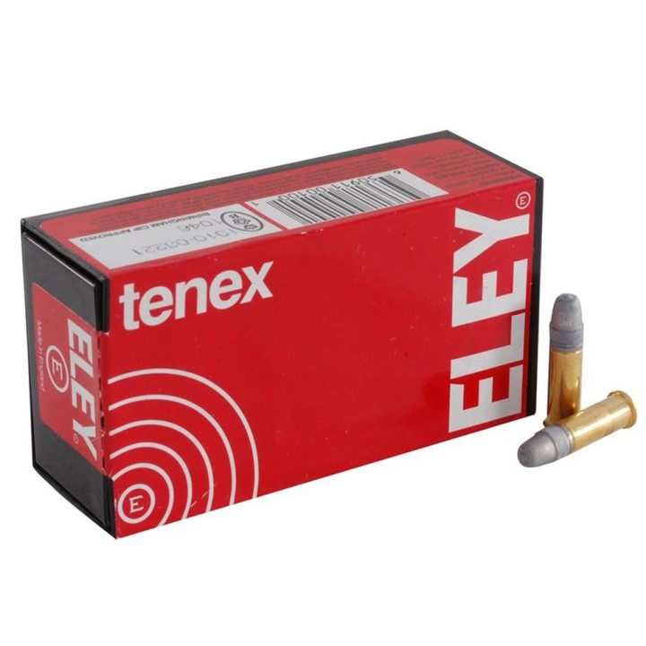 ELEY TENEX, Cal. 22LR, Flat Nose, 40grs., Vel: 1,085 ft/sec, Discipline: Prone, 3-P, Benchrest, Biathlon