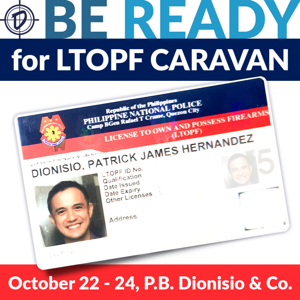 The FEO has graciously offered to host an LTOPF Caravan with PBDionisio & Co. on Thursday, October 22 to Saturday, October, 24, 2020.