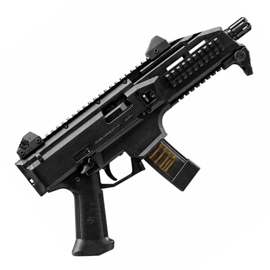 CZ Pistol SCORPION EVO 3 S1 Black Cal.9mm 10-rds. 196 ± 1 mm, Polymer Frame, Iron / Adjustable Sights, Picatinny Rail, Ambi-Safety and Charging Handle, Semi-Auto