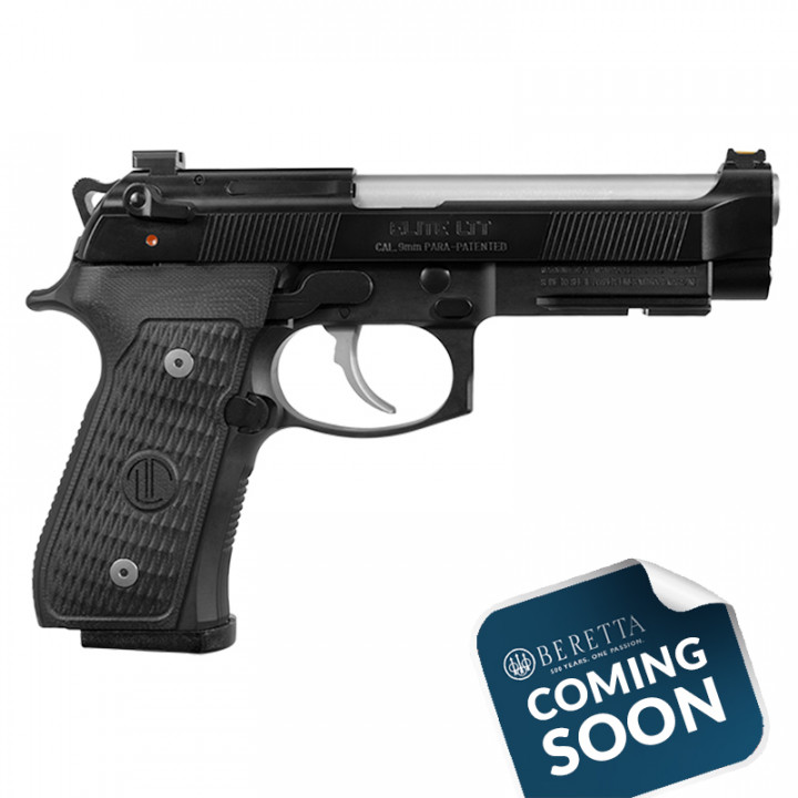 BERETTA Pistol 92G ELITE LTT Black, Cal.9mm 15rds. 119 mm bbl. Plastic/Bruniton. Fiber Optic Front Sight, Blacked Out Rear Sight, G-style Decocker, DA/SA #J92G9LTTM