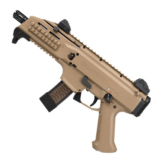 CZ Pistol SCORPION EVO3 S1 Flat Dark Earth (FDE) Cal. 9mm, 20-rds, 196.08 mm bbl. Polymer Frame, Low-Profile sights, Picatinny Rail, Ambi-Safety and Charging, Semi-Auto #3664-0702-AXKBDD5