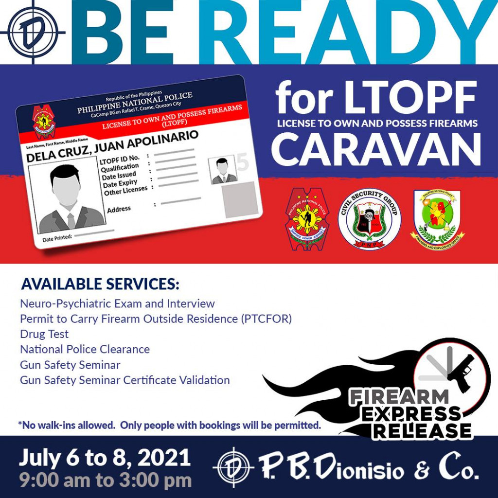 LTOPF Caravan + FA Express Release on July 6 to 8, 2021.