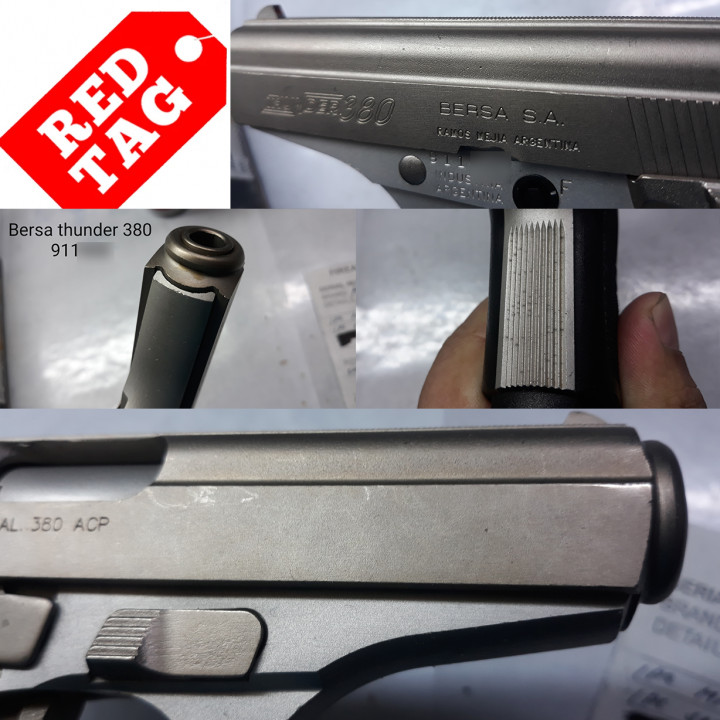 BERSA PISTOL, Thunder, Cal. 380, Nickel, 7rds - Scratches on slide & frame, Black marks on frame - Complete package