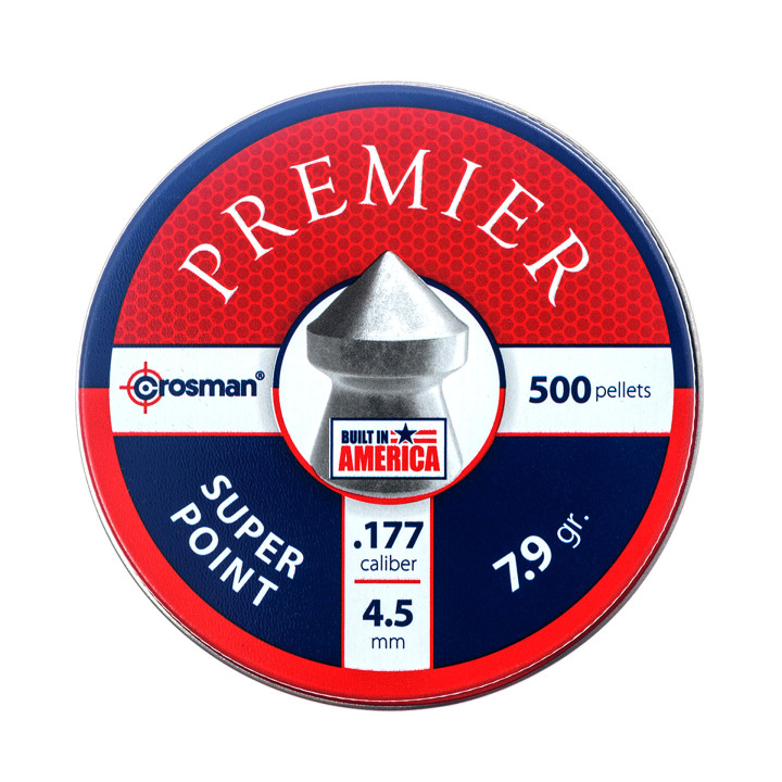 CROSMAN PELLET, Model "LSP77",Super Point, 177 Pellet, 7.9gr Premier Pellets (500/tin)