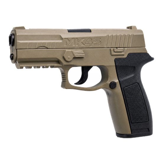 Crosman MK45 CO2 Powered, Semi Auto BB Air Pistol, Black/Flat Dark Earth