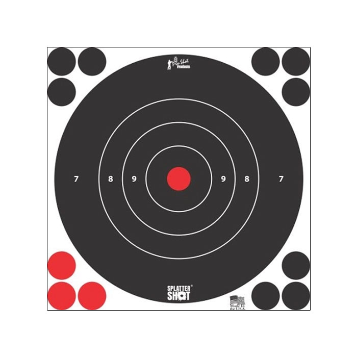 Pro Shot Splatter Shot 8" White Bullseye Target - Peel & Stick 6 Pack