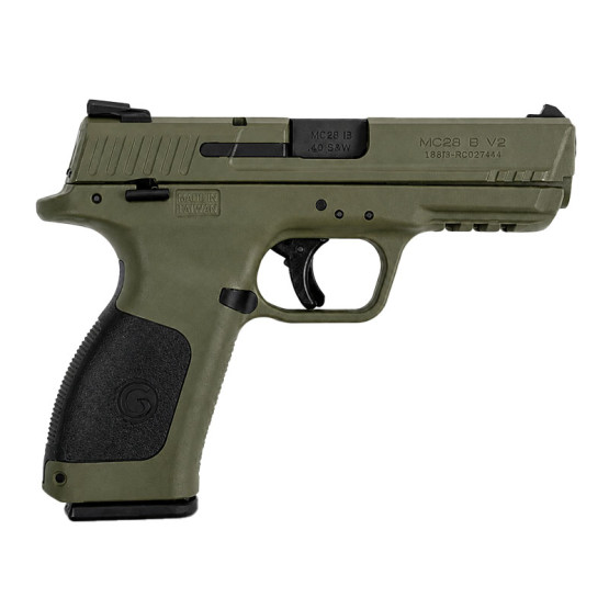 GIRSAN Pistol MC28 SV2 OD GREEN Cal.9mm, 17rds., 4.25"bbl., Manual Safety Lever, Firing Pin Safety, Steel Slide, Polymer frame, Single Action
