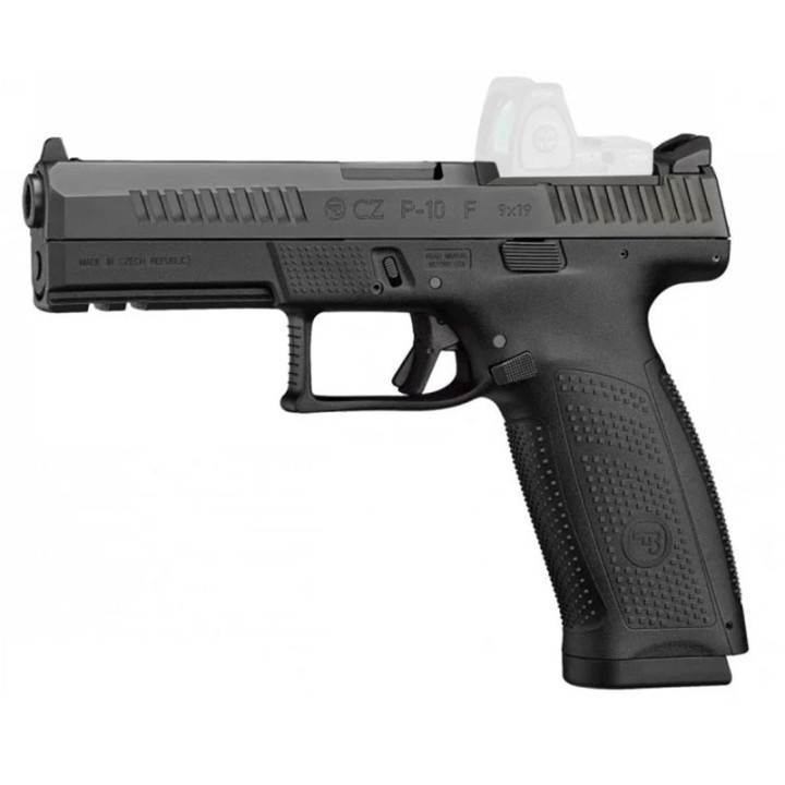 CZ Pistol P-10 F Black Optic Ready, Cal.9mm, 19-rds. 114 mm bbl. Polymer Frame, Black Polycoat Finish, Luminescent Sights, Trigger safety / Trigger bar safety / Firing pin block, Striker-fired #0564-0711-TDFSEHX