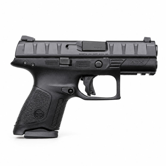 BERETTA Pistol APX COMPACT Black Cal.9mm, 13rds., 94mm., Polymer Frame, Removable Front and Rear Sights, Striker Deactivation Button, Firing Pin Block Safety, Trigger Safety, Striker-Fired #APW7211111B311
