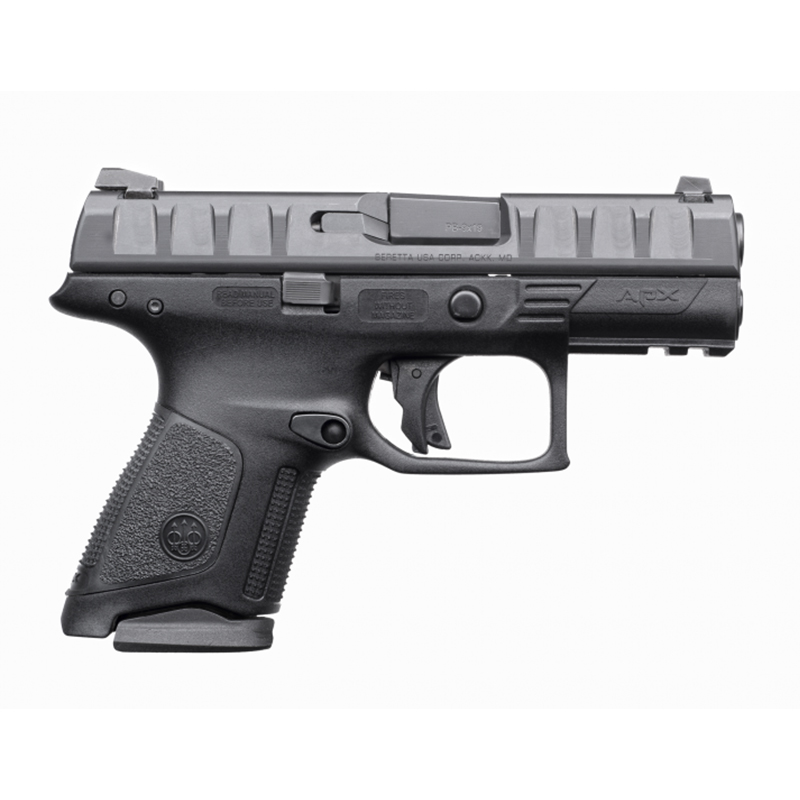 BERETTA Pistol APX COMPACT Black Cal.9mm, 13rds., 94mm., Polymer Frame, Removable Front and Rear Sights, Striker Deactivation Button, Firing Pin Block Safety, Trigger Safety, Striker-Fired #APW7211111B311