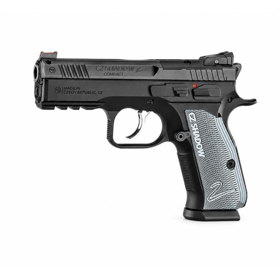 CZ Pistol SHADOW 2 COMPACT Blued Cal. 9mm 15rds 102mm bbl SA/DA Fiber optic front sight, checkered rear sight#0434-0743-GJMBHPX