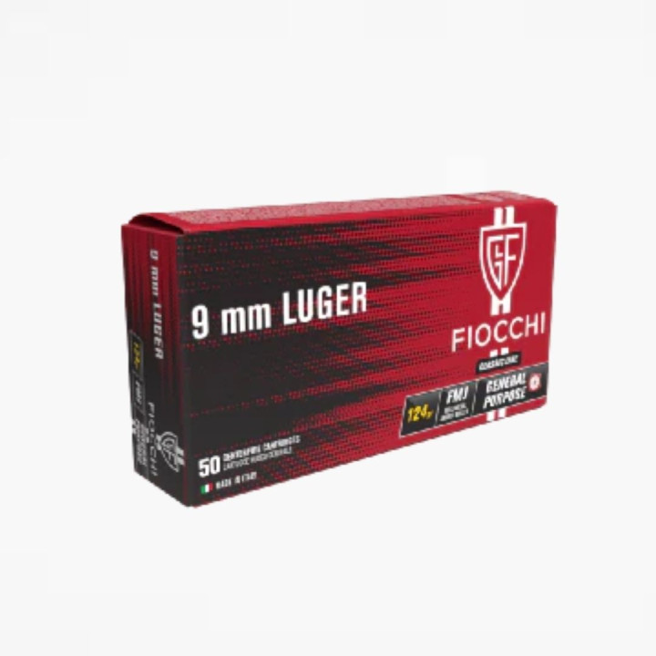 FIOCCHI Cal.9mm Luger 124gr. 50PK FMJ #70911200