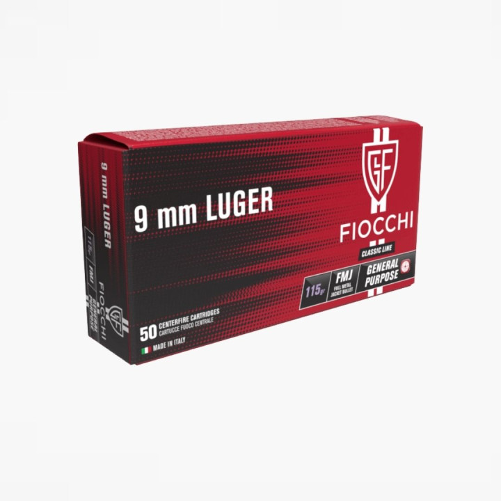 FIOCCHI Cal.9mm Luger 115gr. FMJ 50PK #70935300