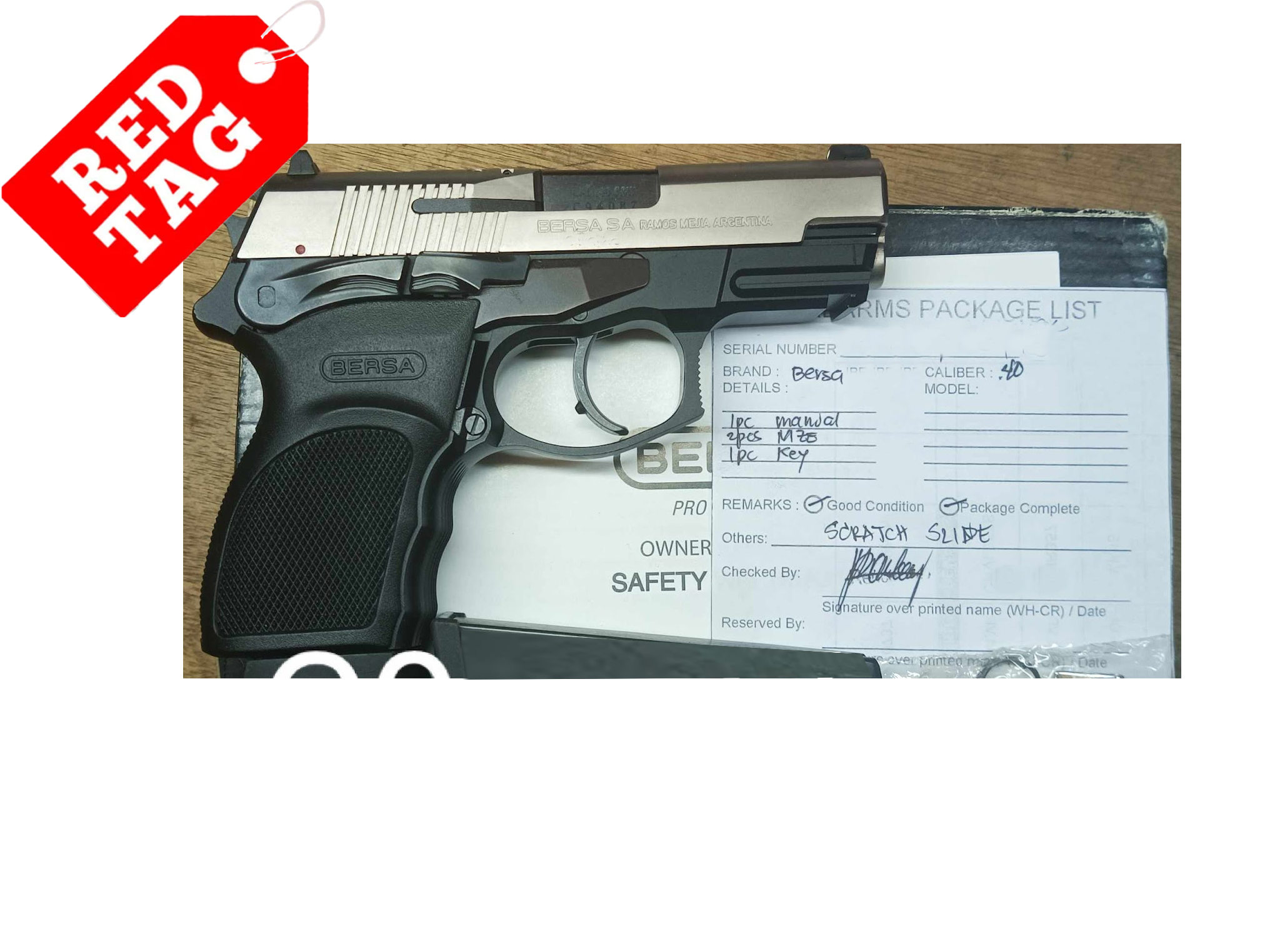 BERSA PISTOL, Ultra Compact PRO, Cal. 40, DT, 10rds #0BSA-40-UCP-D *Scratch Slide & Trigger guard