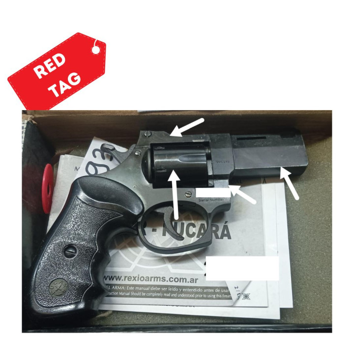 REXIO REVOLVER Model "Pucara" Cal.38SPL  21/2" Blue Finish-Plastic Grip #1RXO-38-P382SB-N *Scratch on frame, crack on grip
