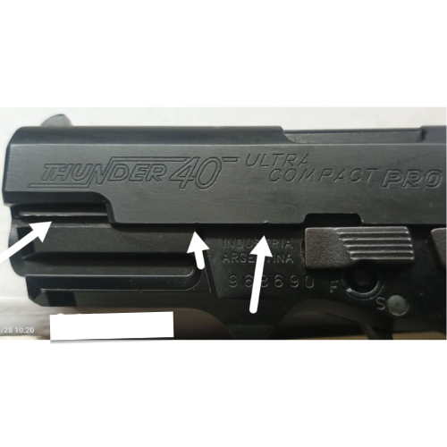 BERSA PISTOL, Ultra Compact PRO, Cal. 40, Blue, 10rds #0BSA-40-UCP-B #Scratches on frame and dent on slide - Image 2