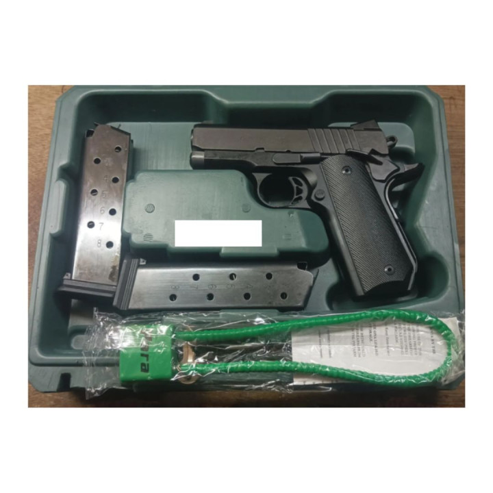 PARA ORD PISTOL, Model "EXECUTIVE CARRY", Cal. 45ACP, 3" BBL Ramped Bull Barrel, Lightweight Aluminum Frame, IonBond/Anodized Finish, Trijicon Night Sights, 8rds., "96661" #0POE-45-EXECUTIVE-CARRY *Unit is good condition