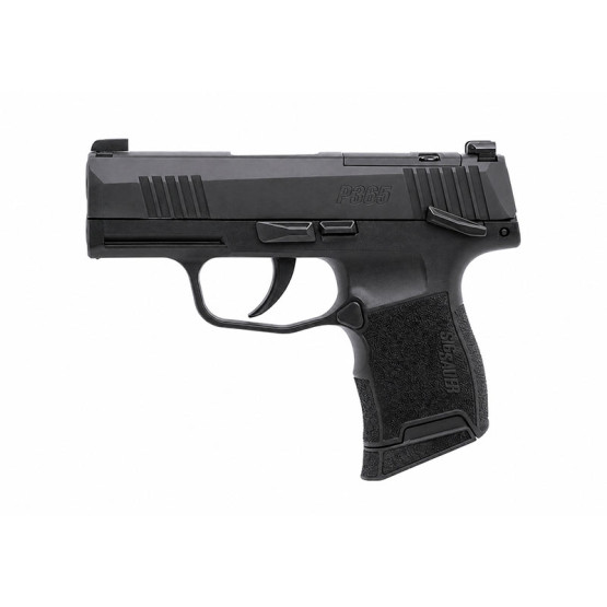 PISTOL SIG SAUER P365, Striker Fired, Cal. 9MM., SemiAutomatic, Optic Ready, Polymer Frame, Sub-Compact, 3.1" barrel, Nitron Finish, Black, XRAY3 Night Sights, 10rds., Manual Thumb Safety