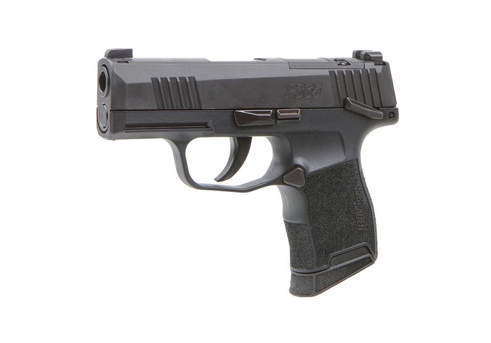 PISTOL SIG SAUER P365, Striker Fired, Cal. 9MM., SemiAutomatic, Optic Ready, Polymer Frame, Sub-Compact, 3.1" barrel, Nitron Finish, Black, XRAY3 Night Sights, 10rds., Manual Thumb Safety