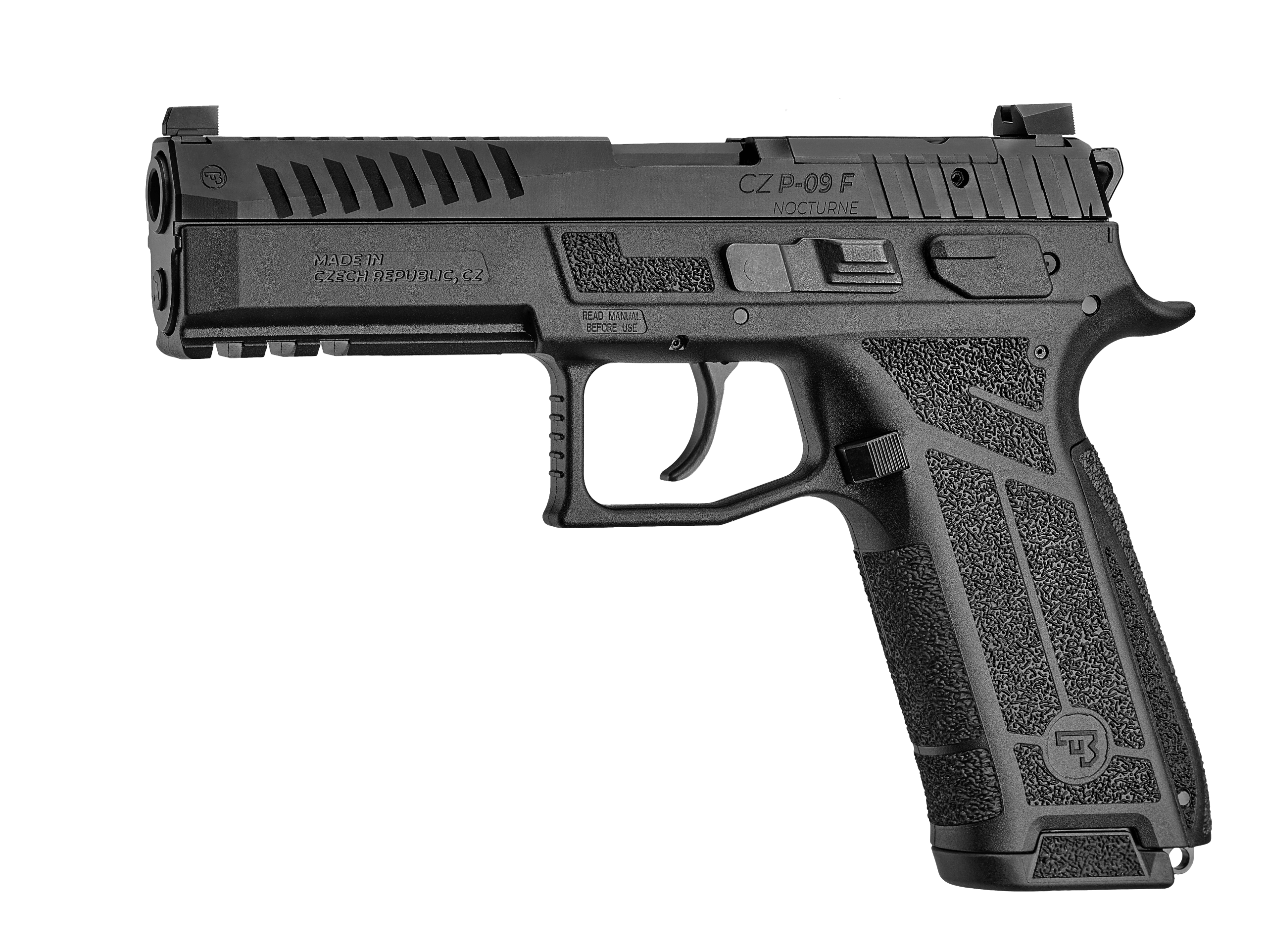 PISTOL CZ Model "P-09 F NOCTURNE" Cal.9MM, fiberglassreinforced polymer frame, 19 rds magazine capacity, Luminescent sight, Tritium sight, #0724-0750-TDRSEHX