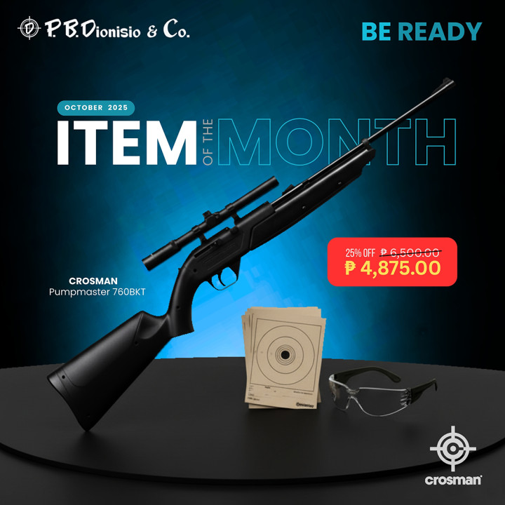 CROSMAN Air Rifle PUMP MASTER "760BKT", Cal.177, Bolt Action, Variable Pump, Single Shot, fps (with scope 4x15, BB's, Pellets, Targets & Shooting Glasses) 700fps
