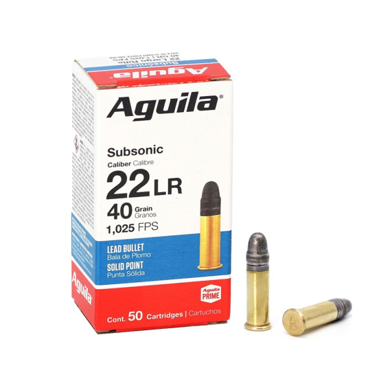 AGUILA Cal.22 LR SUBSONIC Lead Solid Point 40grs. #1B220269