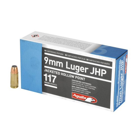 AGUILA Cal.9mm Luger Jacketed Hollow Point (JHP) 117 grs. #1E092112