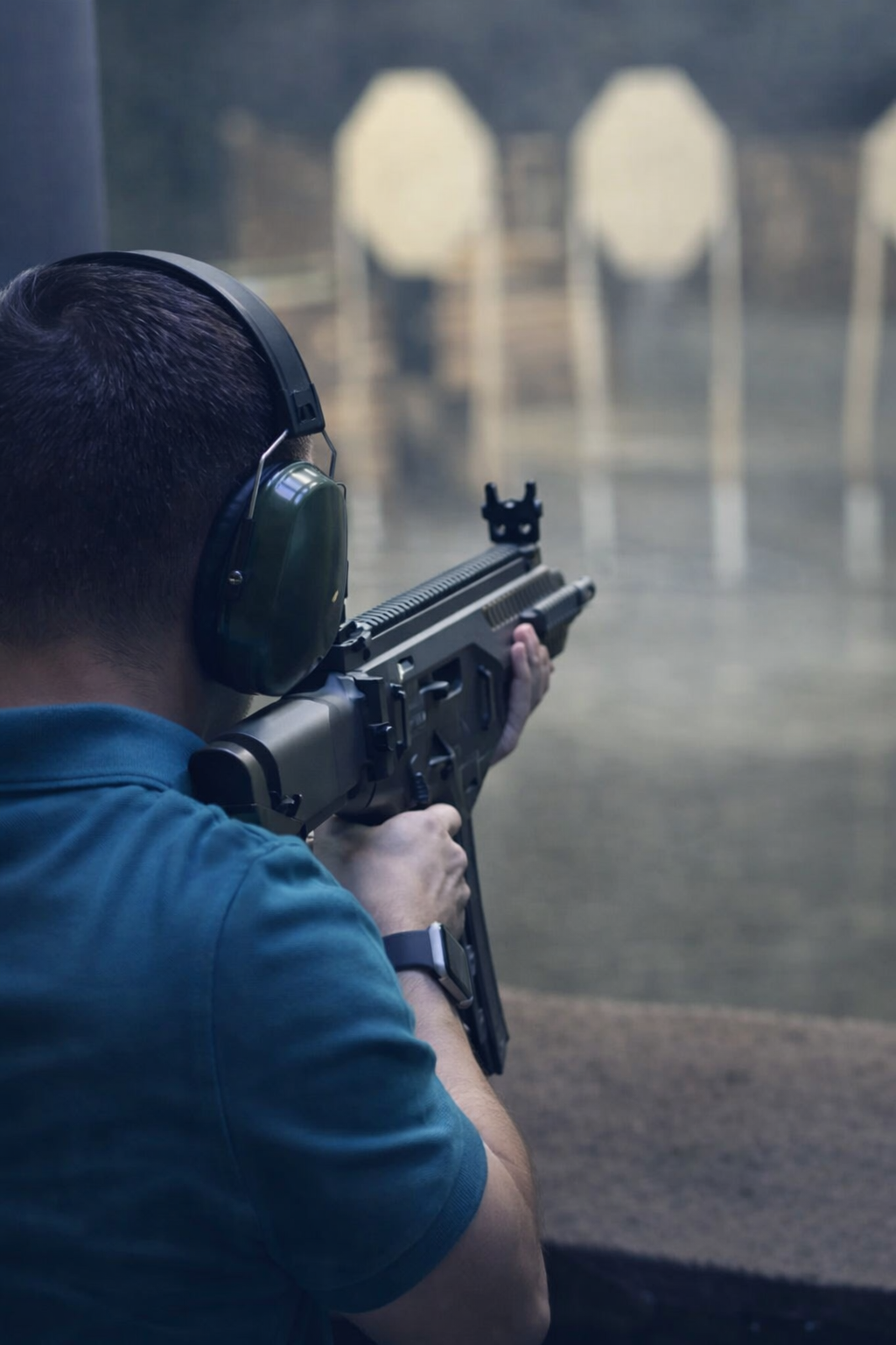 Aiming at the shooting range