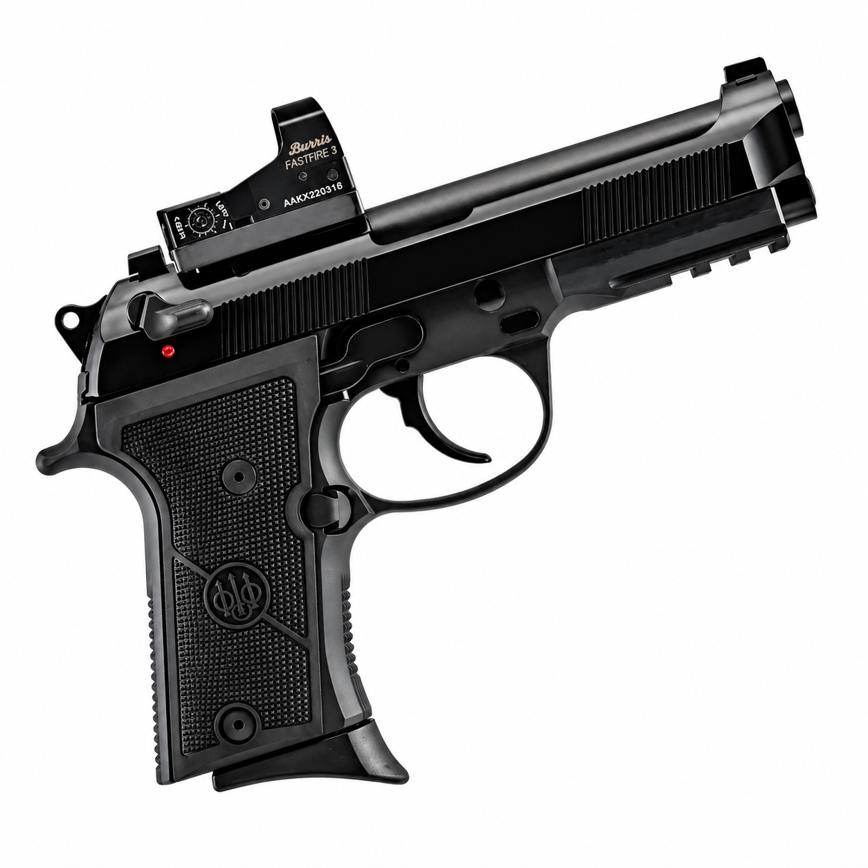 BERETTA Pistol 92X RDO FR COMPACT, Black, Cal.9mm, 15 rds., 108 mm., Aluminum, Black Anodized, Polymer Grip, High Visibility Orange/Black Sights, F- Decocking Safety, DA/SA #J92CR92170 #SPEC0691A - Image 2